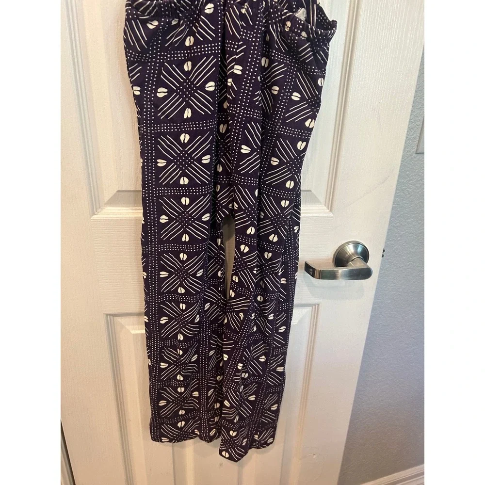 Ade + Ayo Overalls‎ Purple Geometric Mudcloth Print Cotton Dungarees Kids XS